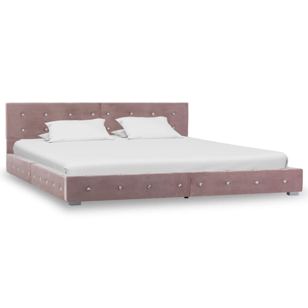 Letto con Materasso Memory Foam Rosa Velluto 180x200 cm vidaXL