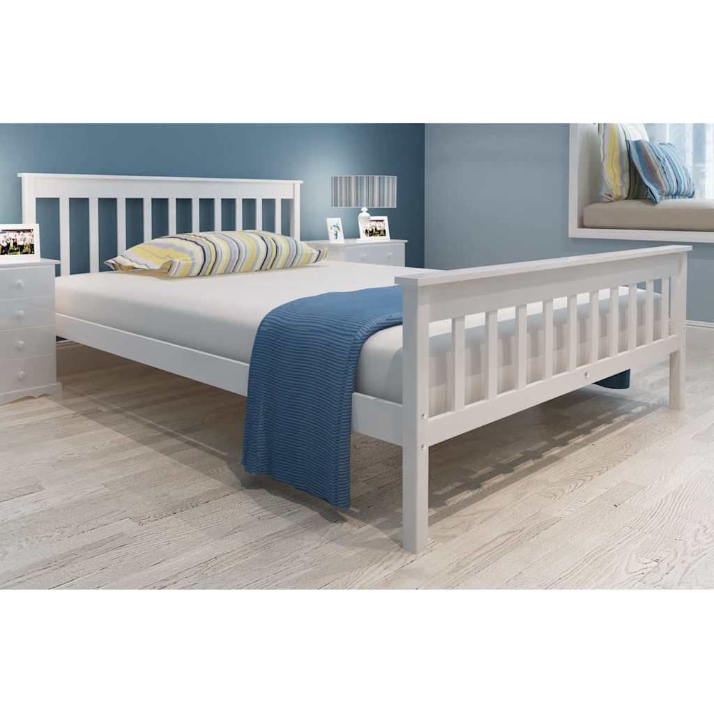 Letto con Materasso con Memoria Bianco in Massello di Pino 140x200 cm vidaXL