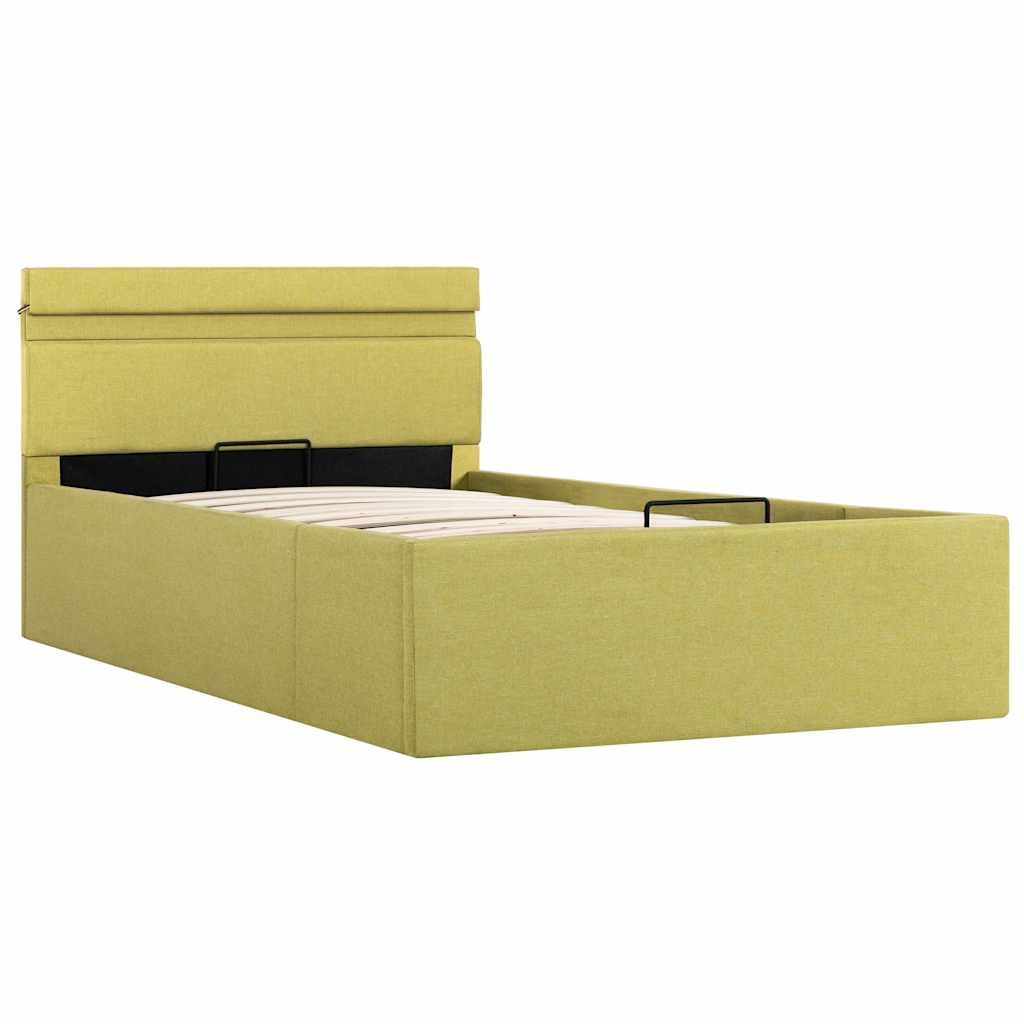 Giroletto con Contenitore e LED Lime in Tessuto 90x200 cm vidaXL