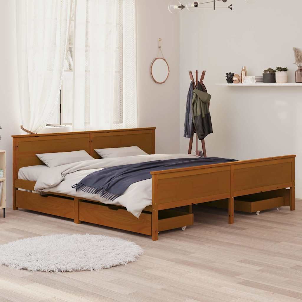 Giroletto senza Materasso Ambra in Legno Massello 180x200 cm vidaXL