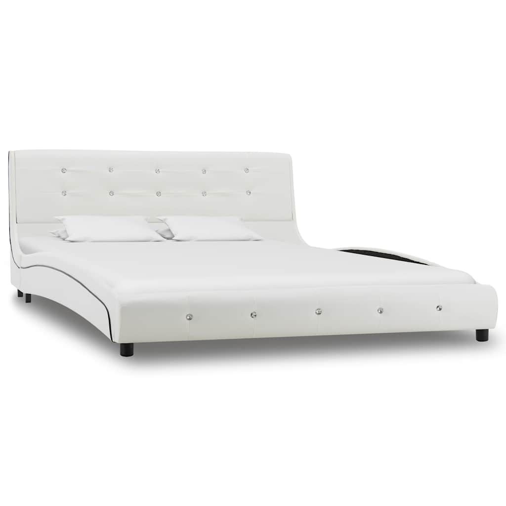 Letto con Materasso Memory Foam Bianco in Similpelle 140x200 cm vidaXL