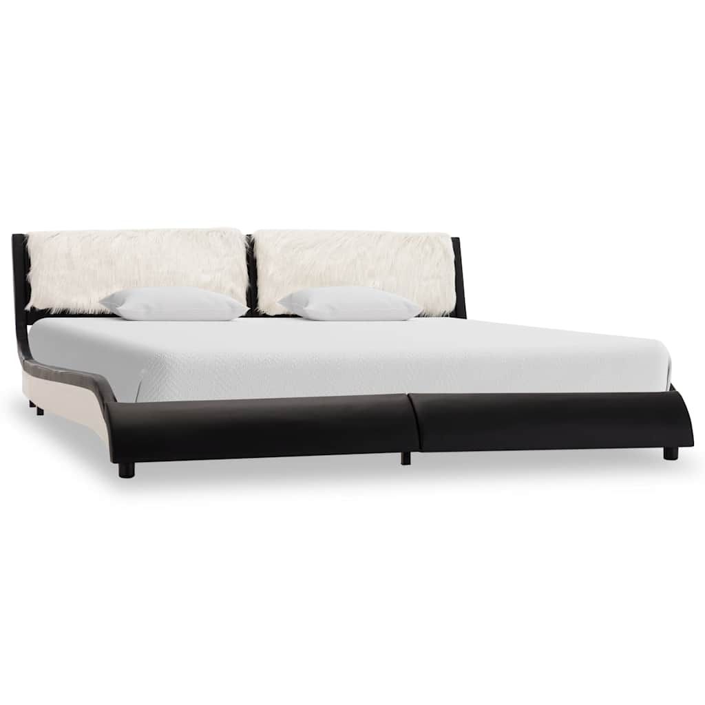 Giroletto Nero e Bianco in Similpelle 160x200 cm vidaXL