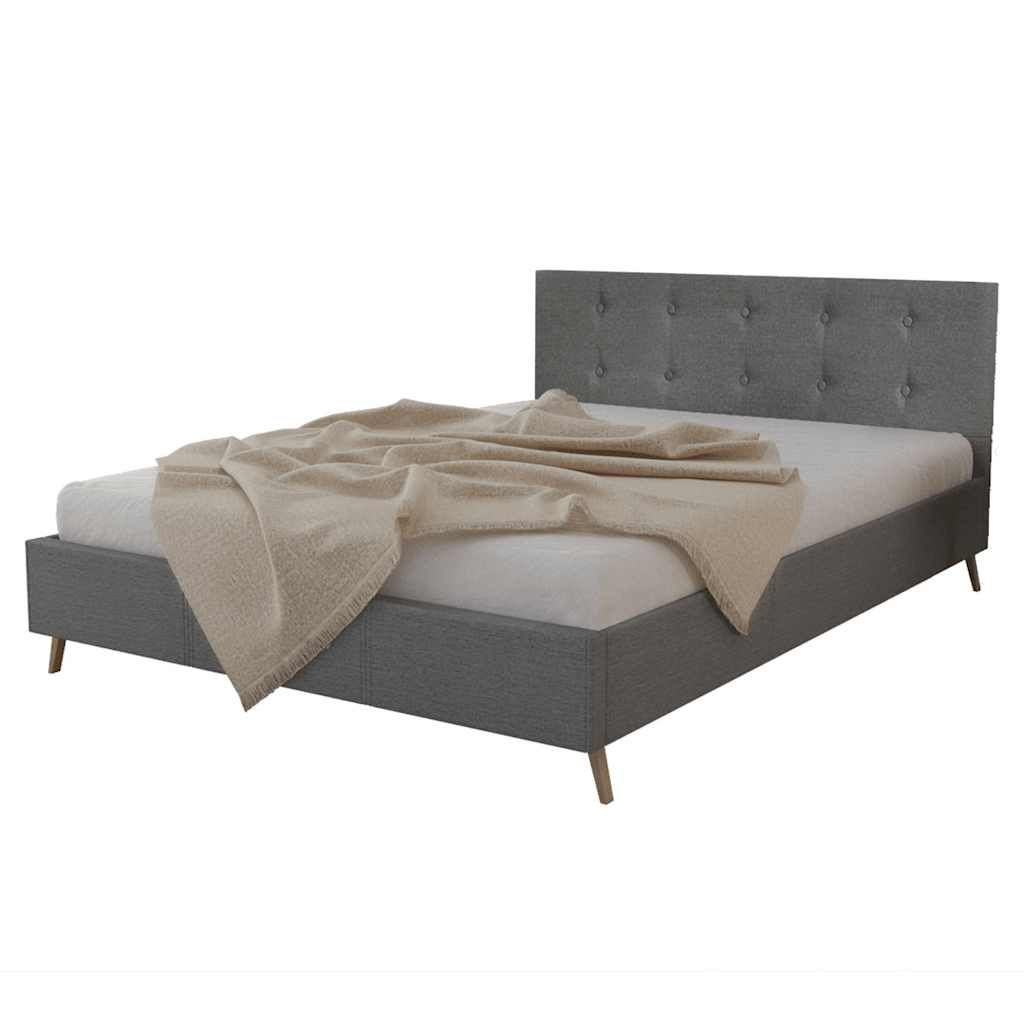 Letto con Materasso Memory Grigio Chiaro in Tessuto 140x200 cm vidaXL