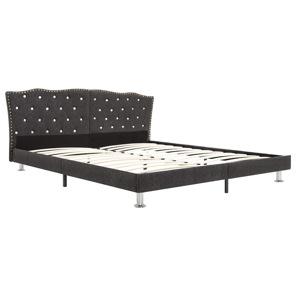 Letto con Materasso Memory Foam Tessuto Grigio Scuro 160x200 cm vidaXL