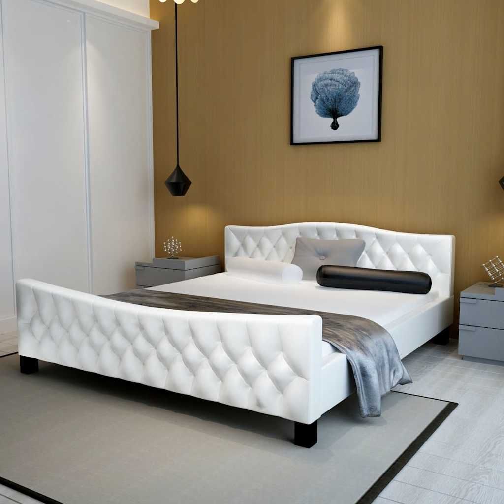 Letto con Materasso Bianco in Similpelle 140x200 cm vidaXL