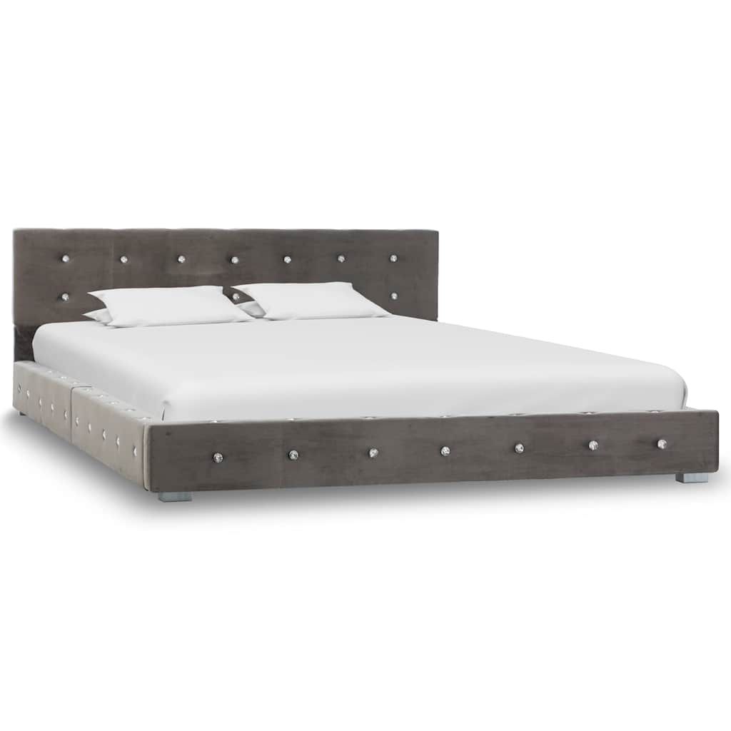 Letto con Materasso Grigio in Velluto 140x200 cm vidaXL