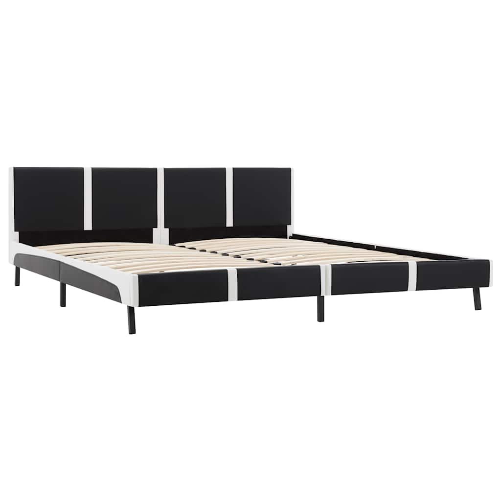 Giroletto senza Materasso Nero e Bianco Similpelle 180x200 cm vidaXL