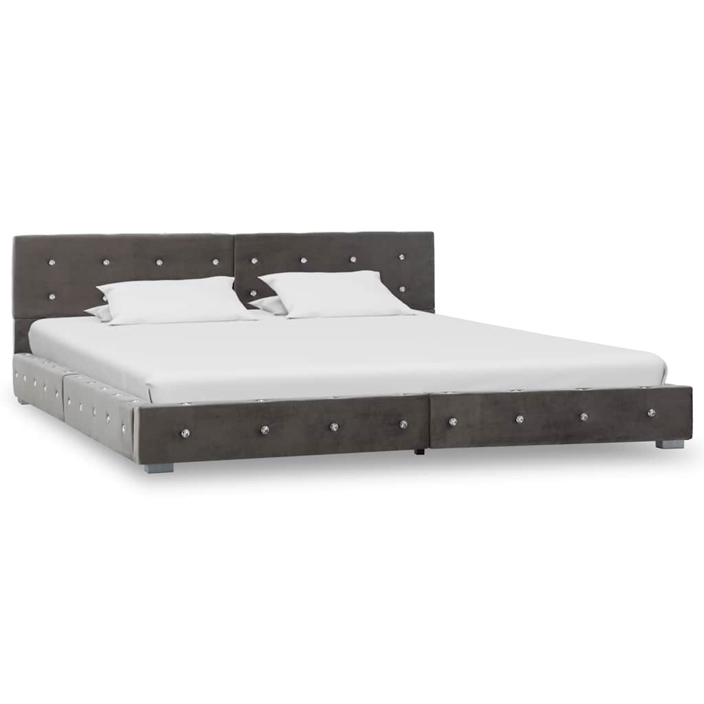 Letto con Materasso Grigio in Velluto 180x200 cm vidaXL