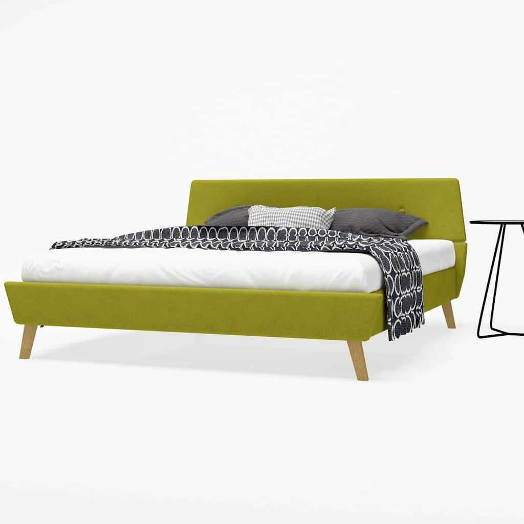 Letto con Materasso Memory Foam Verde in Tessuto 160x200 cm vidaXL
