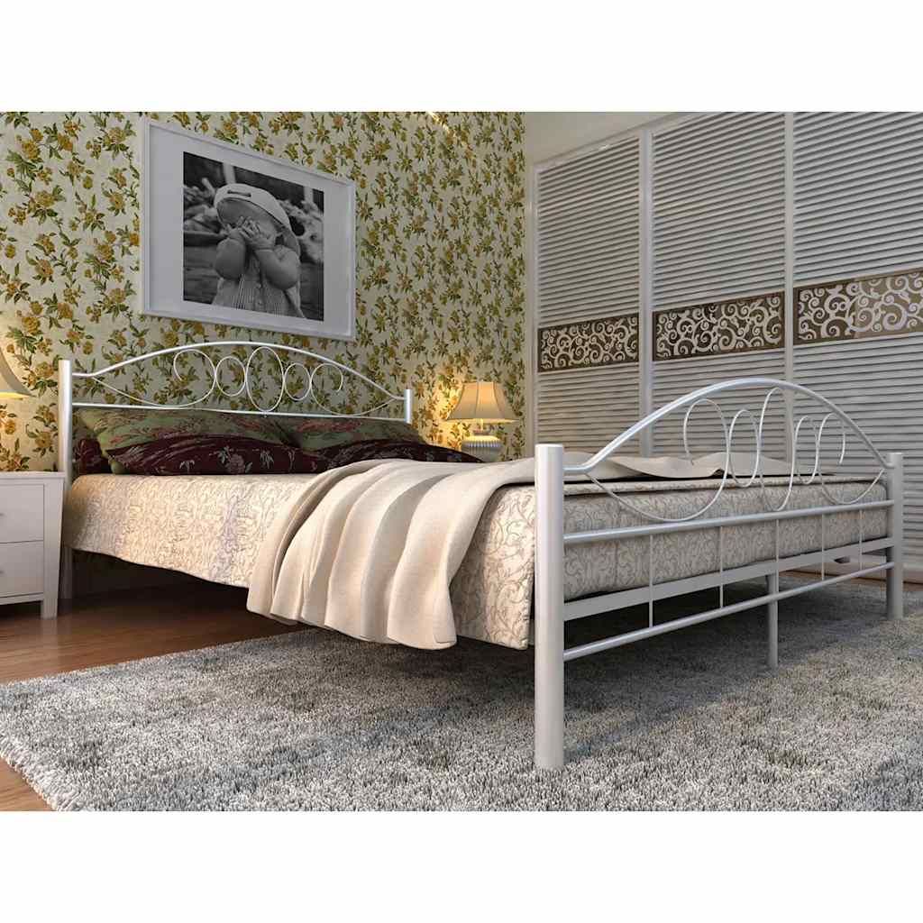 Letto con Materasso con Memoria Bianco in Metallo 180x200 cm vidaXL
