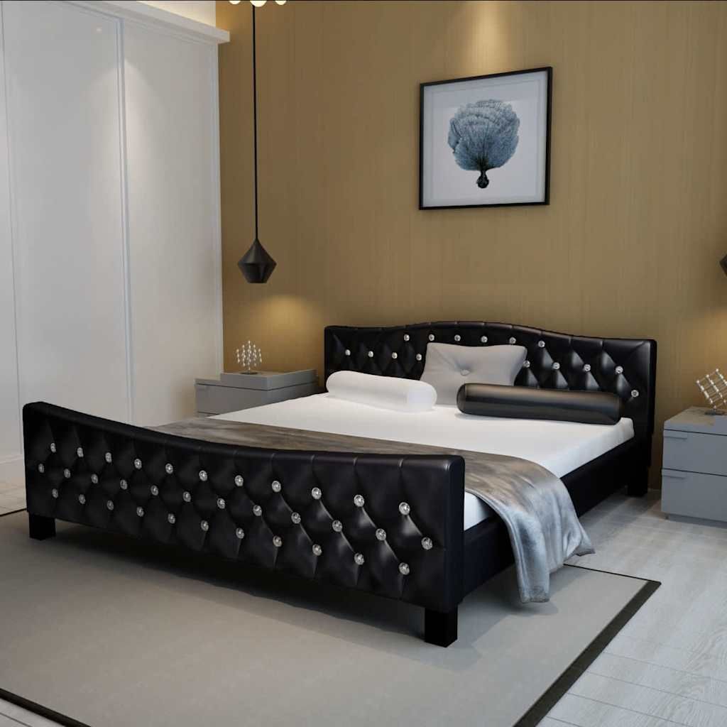 Letto con Materasso Nero in Similpelle 180x200 cm vidaXL