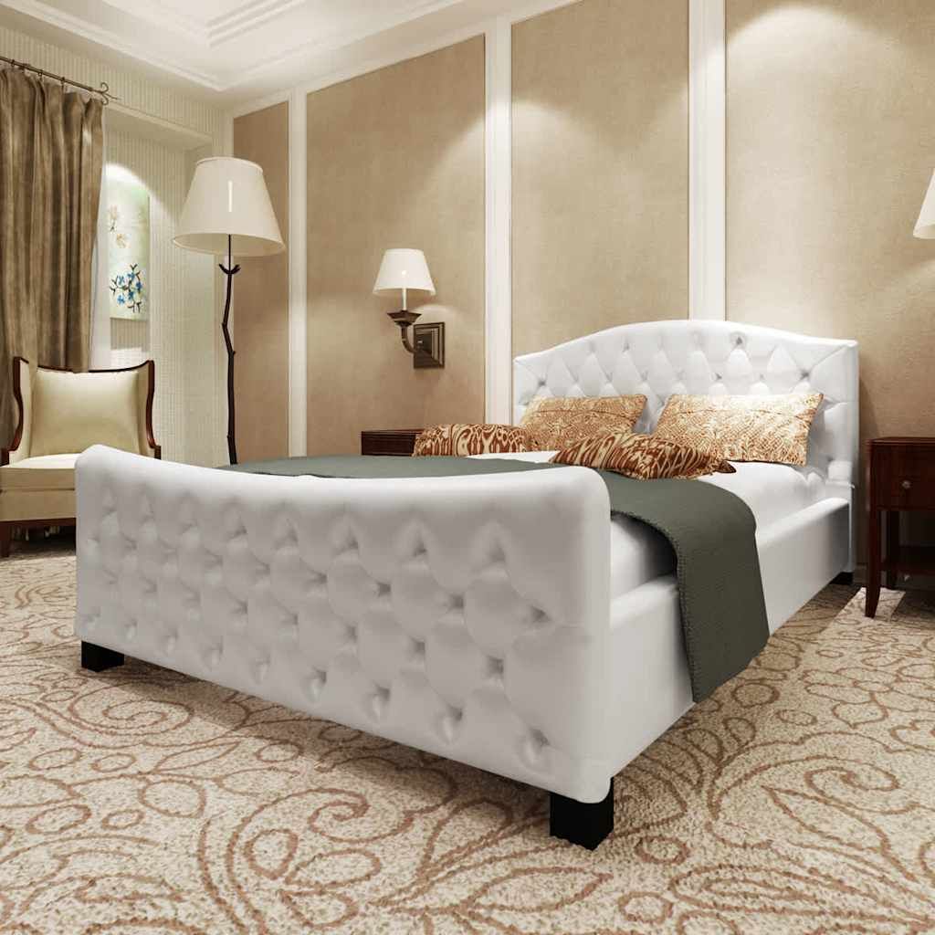 Letto con Materasso Bianco in Similpelle 140x200 cm vidaXL