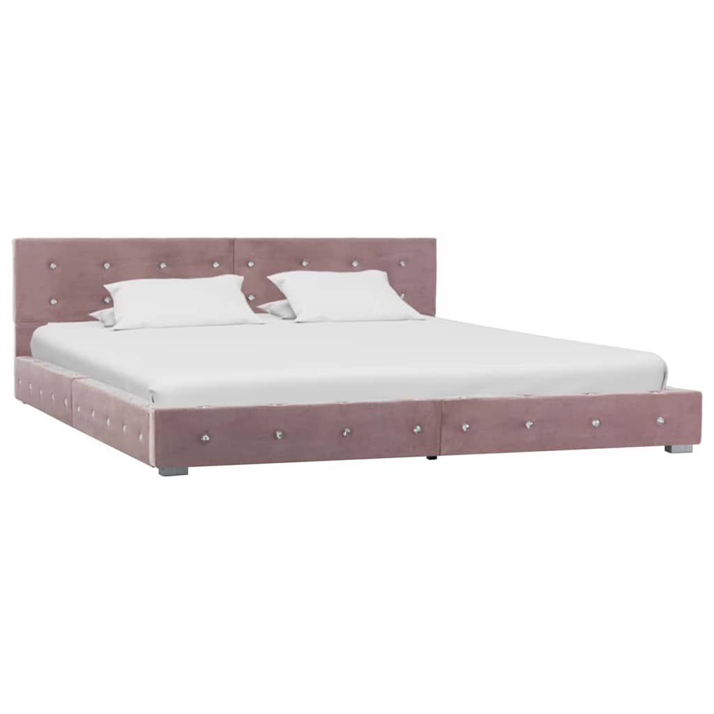 Letto con Materasso Memory Foam Rosa in Velluto 160x200 cm vidaXL