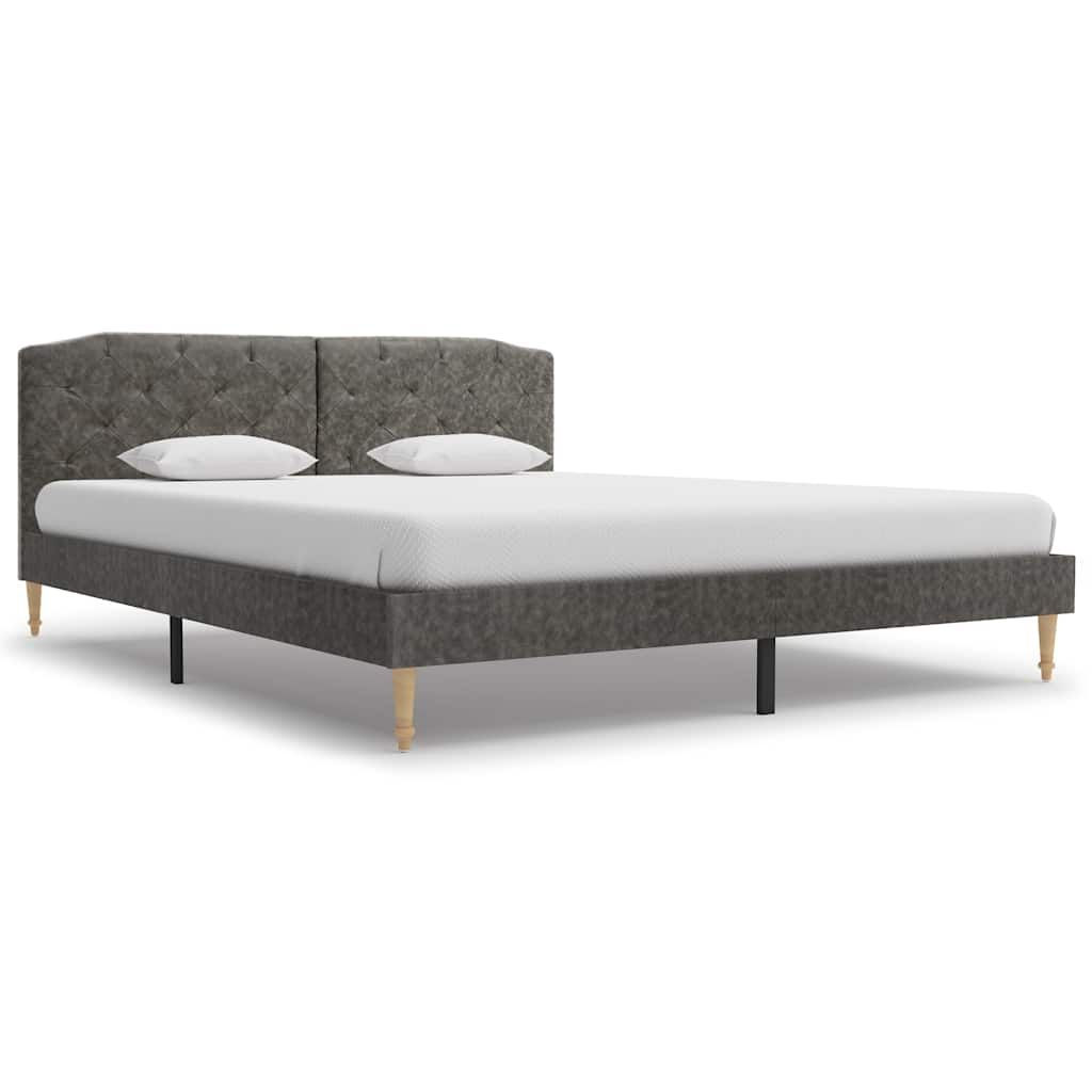 Letto con Materasso Memory Foam Grigio Scuro Tessuto 160x200 cm vidaXL