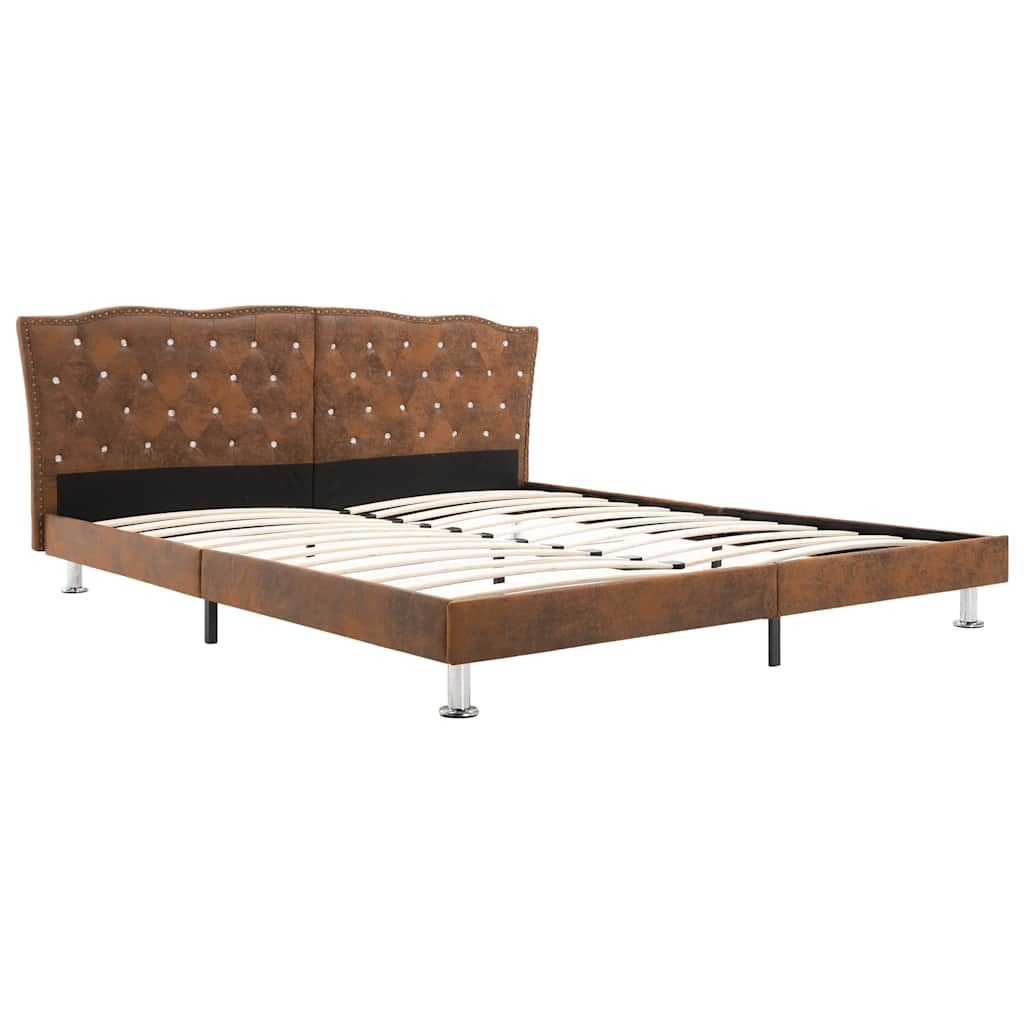 Letto con Materasso Tessuto Marrone 160x200 cm vidaXL