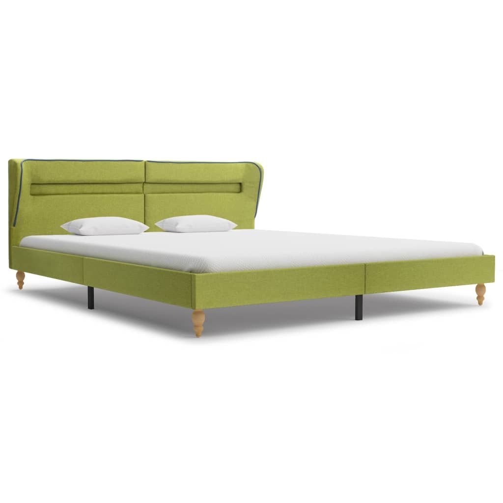 Letto con LED e Memory Foam Tessuto Verde 180x200cm vidaXL