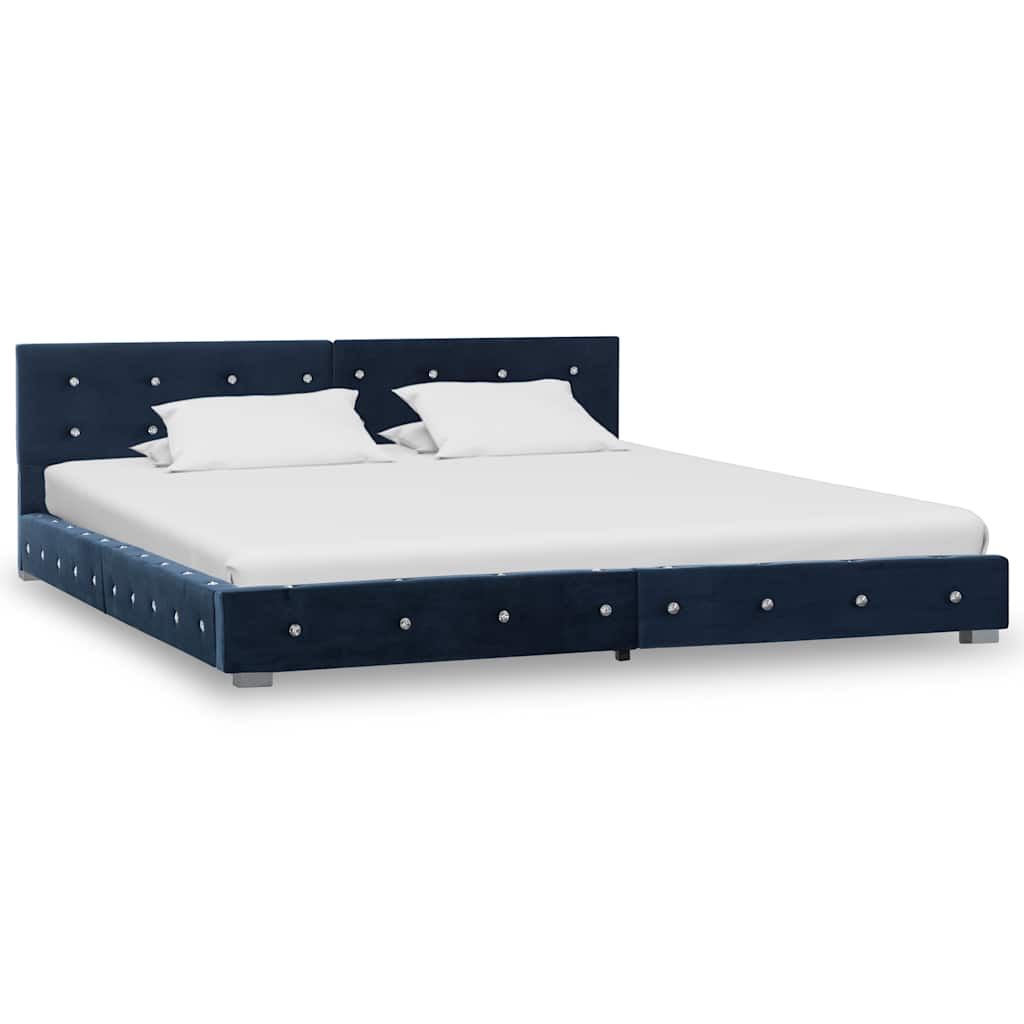 Letto con Materasso Blu Velluto 180x200 cm vidaXL