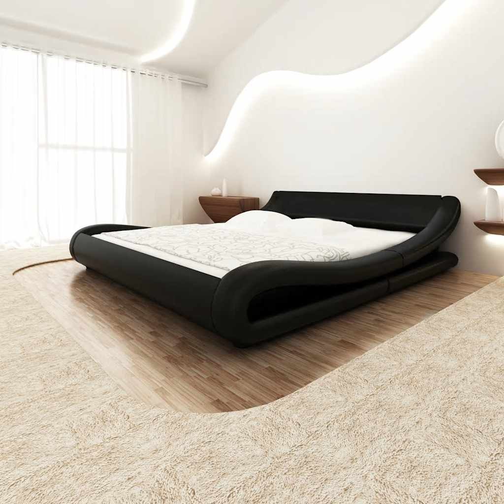 Letto con Materasso con Memoria Nero in Similpelle 180x200 cm vidaXL