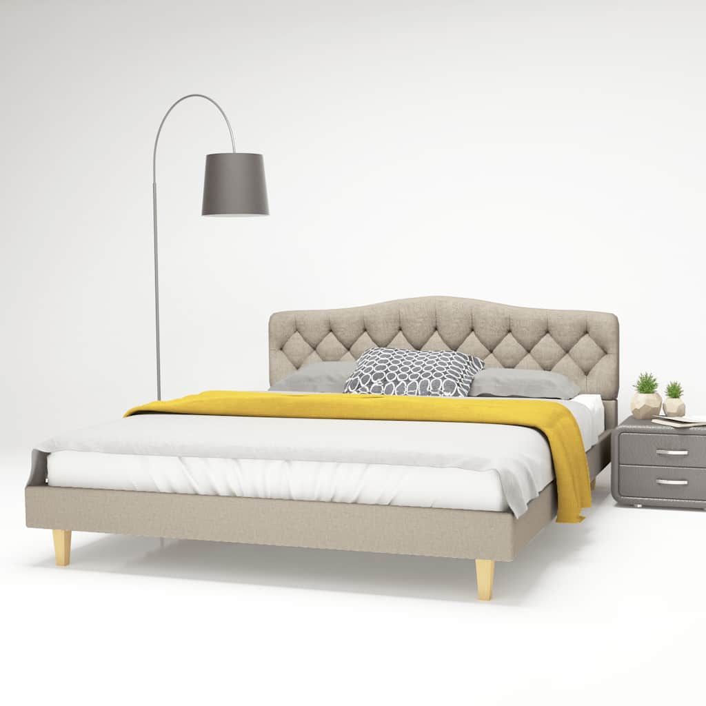 Letto con Materasso Beige in Tessuto 160x200 cm vidaXL