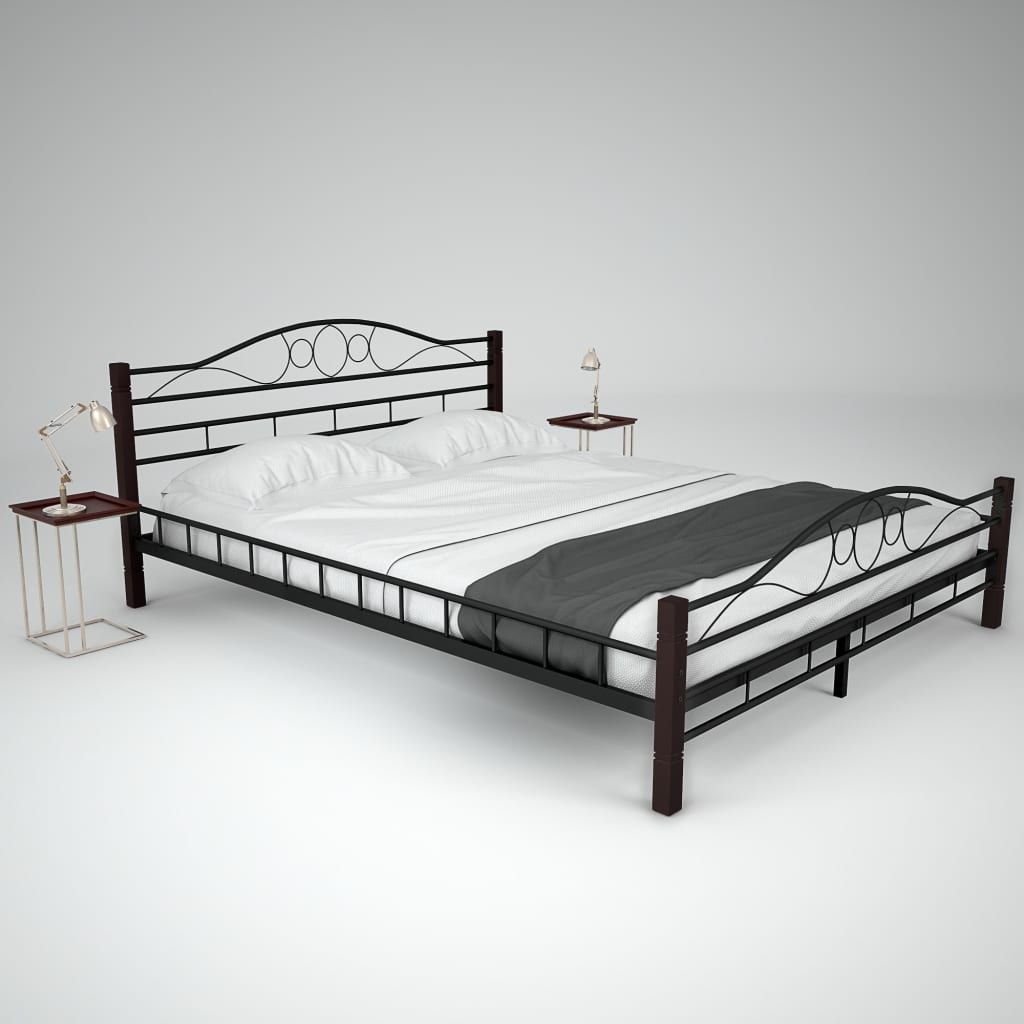 Letto con Materasso Memory Foam in Metallo 160x200 cm vidaXL
