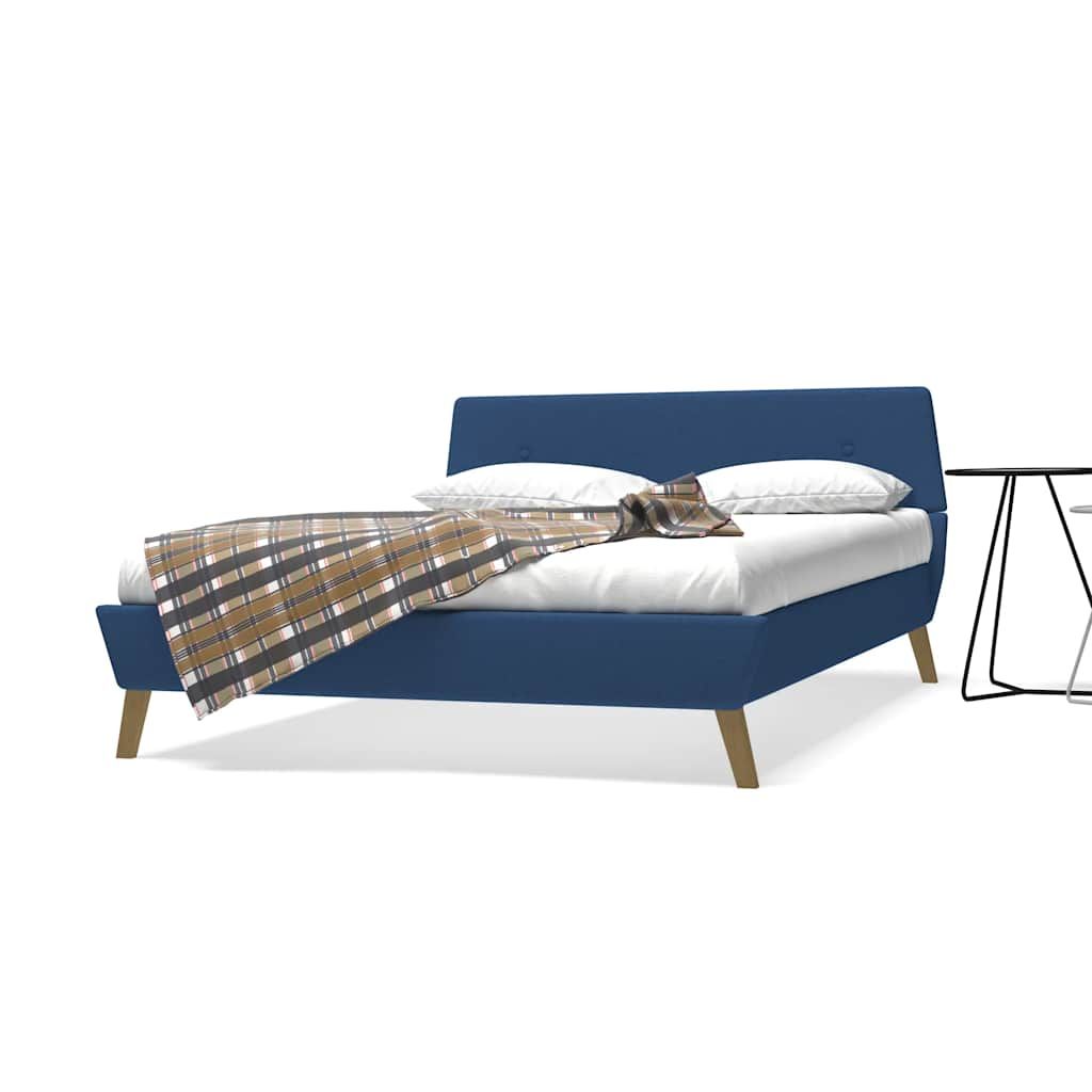 Letto con Materasso Memory Foam Blu in Tessuto 140x200 cm vidaXL