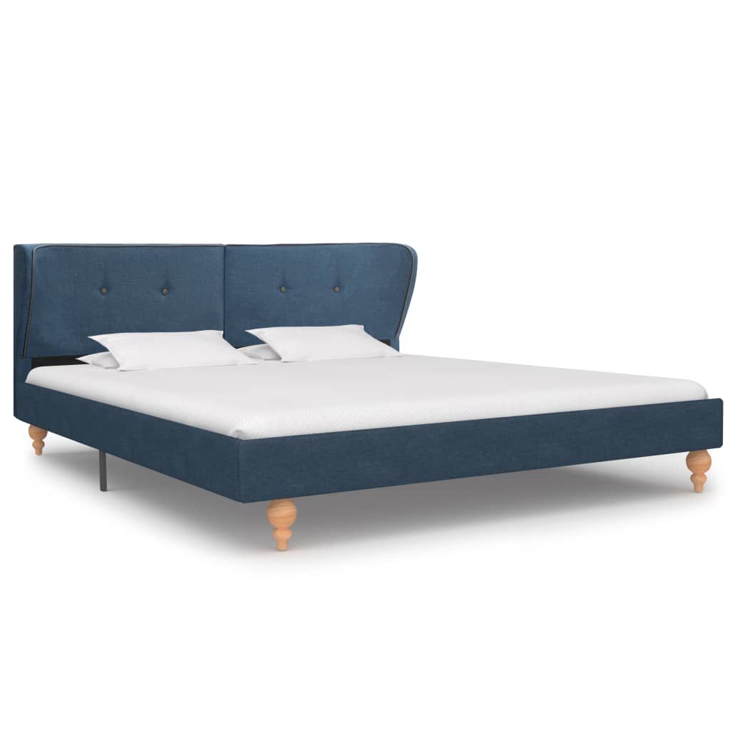 Letto con Materasso Memory Foam Blu in Tessuto 180x200 cm vidaXL