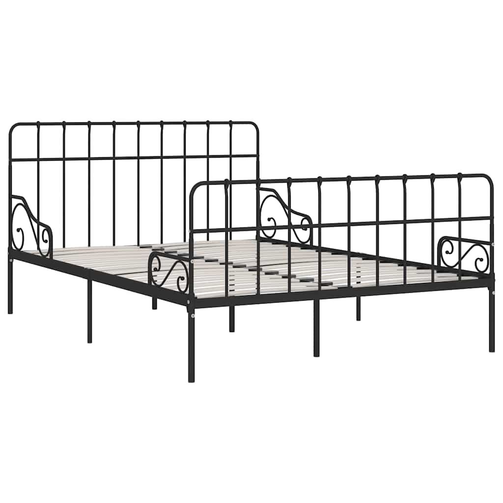 Giroletto con Doghe Nero in Metallo 120x200 cm vidaXL