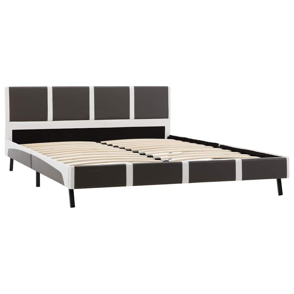 Giroletto Grigio e Bianco in Similpelle 160x200 cm vidaXL