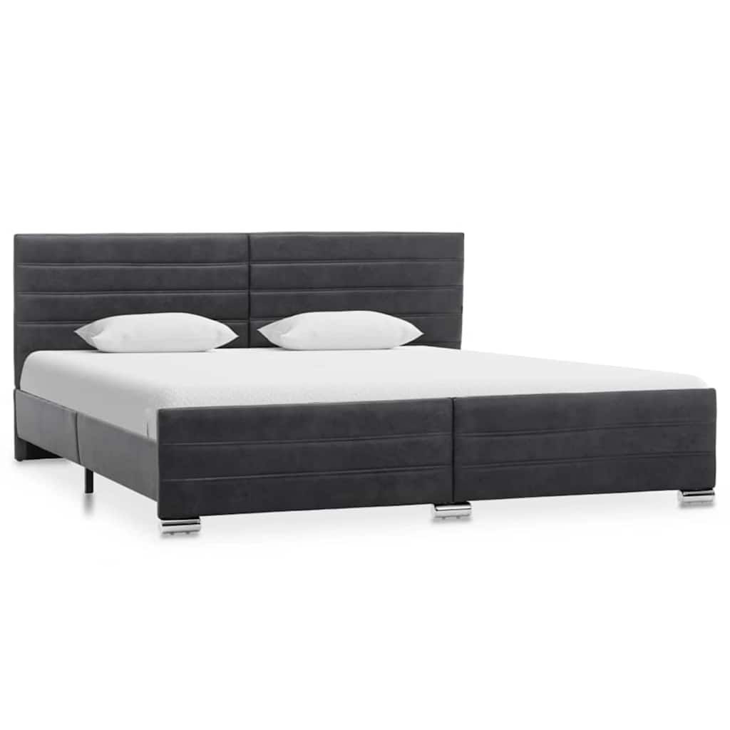 Giroletto Grigio in Similpelle Scamosciata 160x200 cm vidaXL