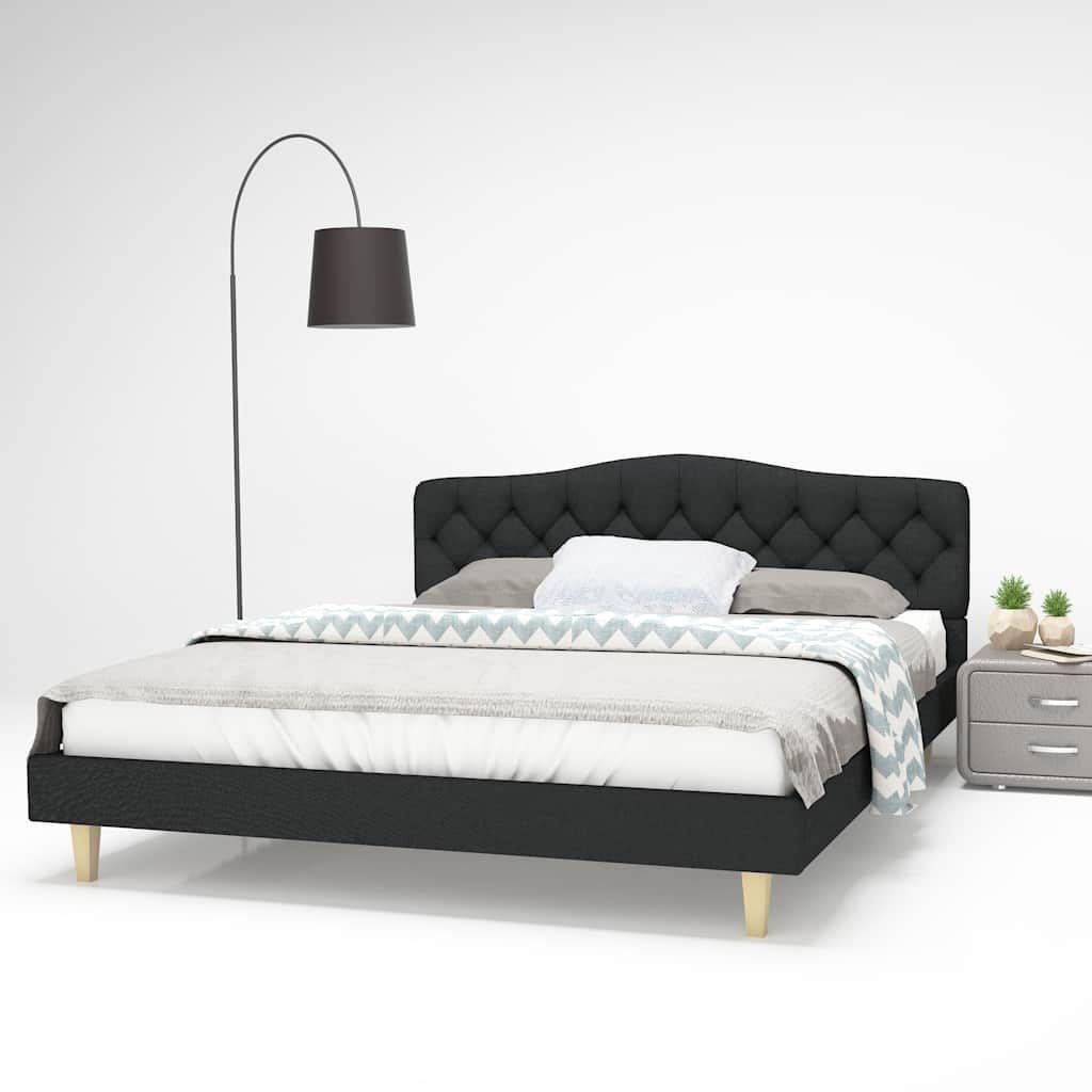 Letto con Materasso Grigio Scuro in Tessuto 160x200 cm vidaXL