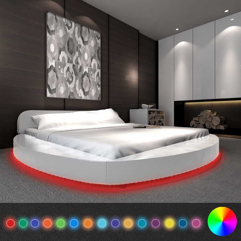 Letto con Materasso a LED Bianco in Similpelle 180x200 cm vidaXL