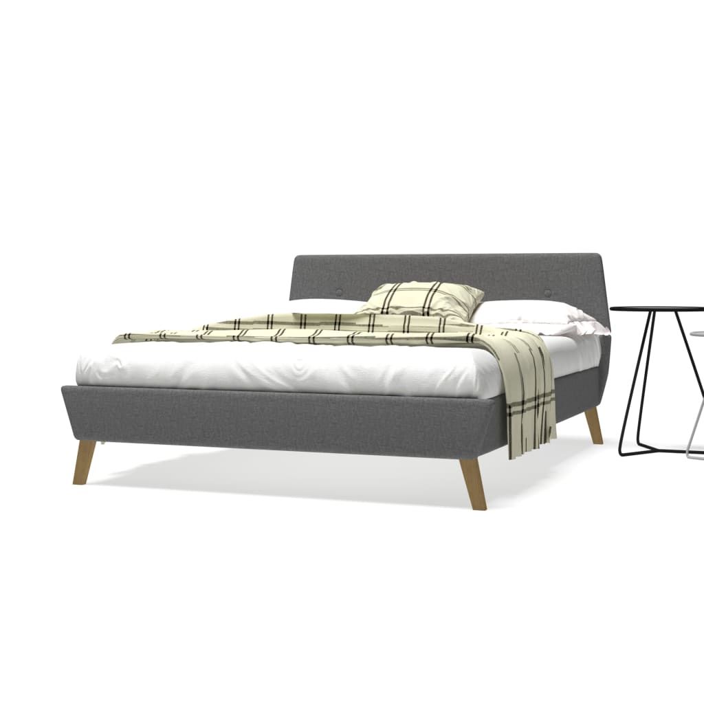 Letto con Materasso Grigio Chiaro in Tessuto 140x200 cm vidaXL
