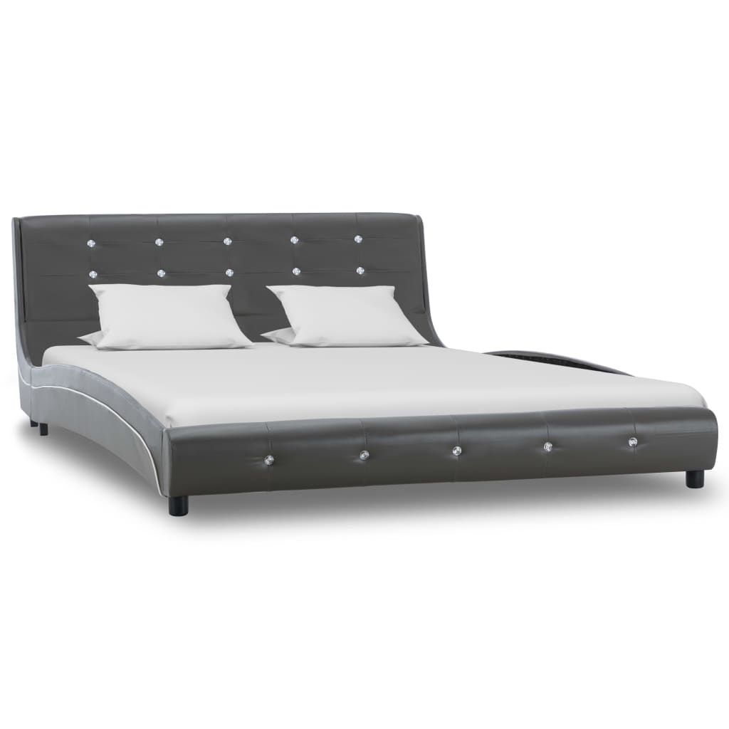 Letto con Materasso Memory Foam Grigio in Similpelle 140x200 cm vidaXL