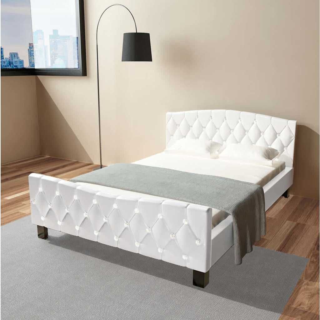 Letto con Materasso Memory Foam Bianco in Similpelle 140x200 cm vidaXL