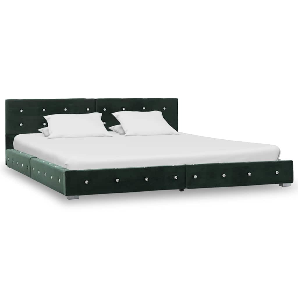 Letto con Materasso Verde Velluto 180x200 cm vidaXL
