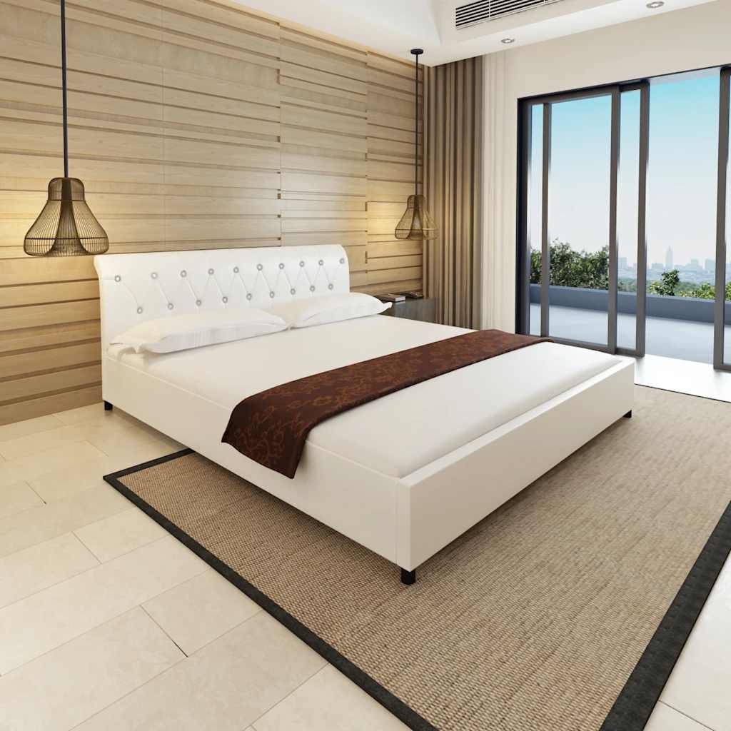 Letto con Materasso Bianco in Similpelle 180x200 cm vidaXL