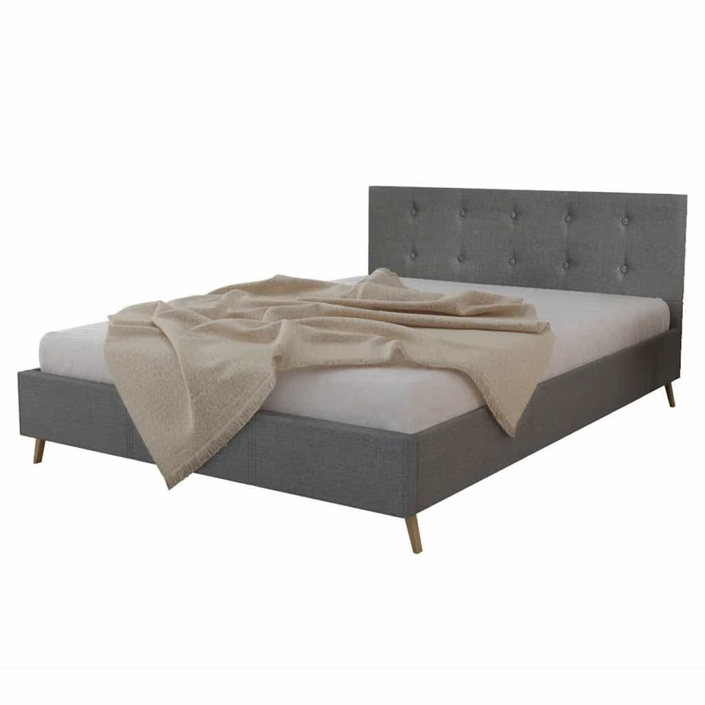 Letto con Materasso Memory Grigio Chiaro in Tessuto 140x200 cm vidaXL