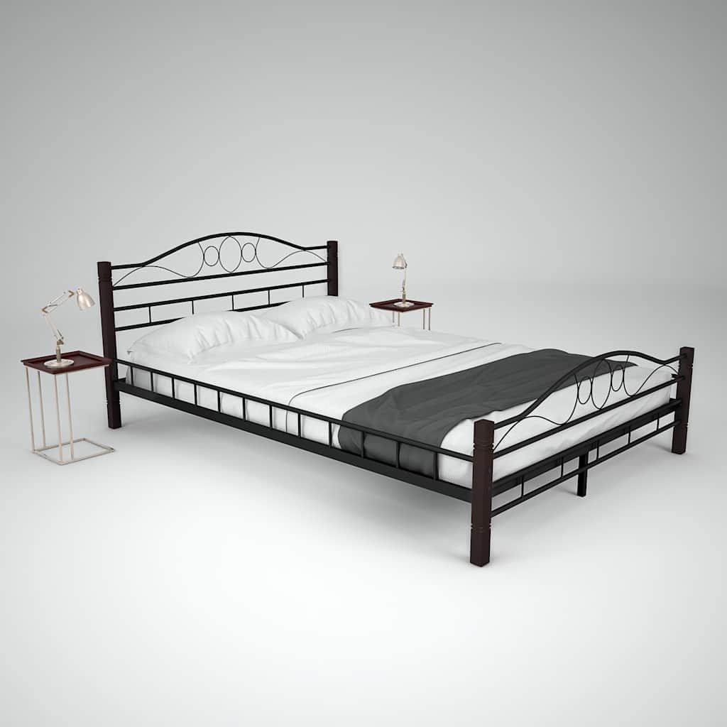 Letto con Materasso Nero in Metallo 140x200 cm vidaXL