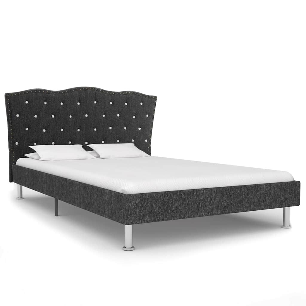 Letto con Materasso Memory Foam Tessuto Grigio Scuro 140x200 cm vidaXL