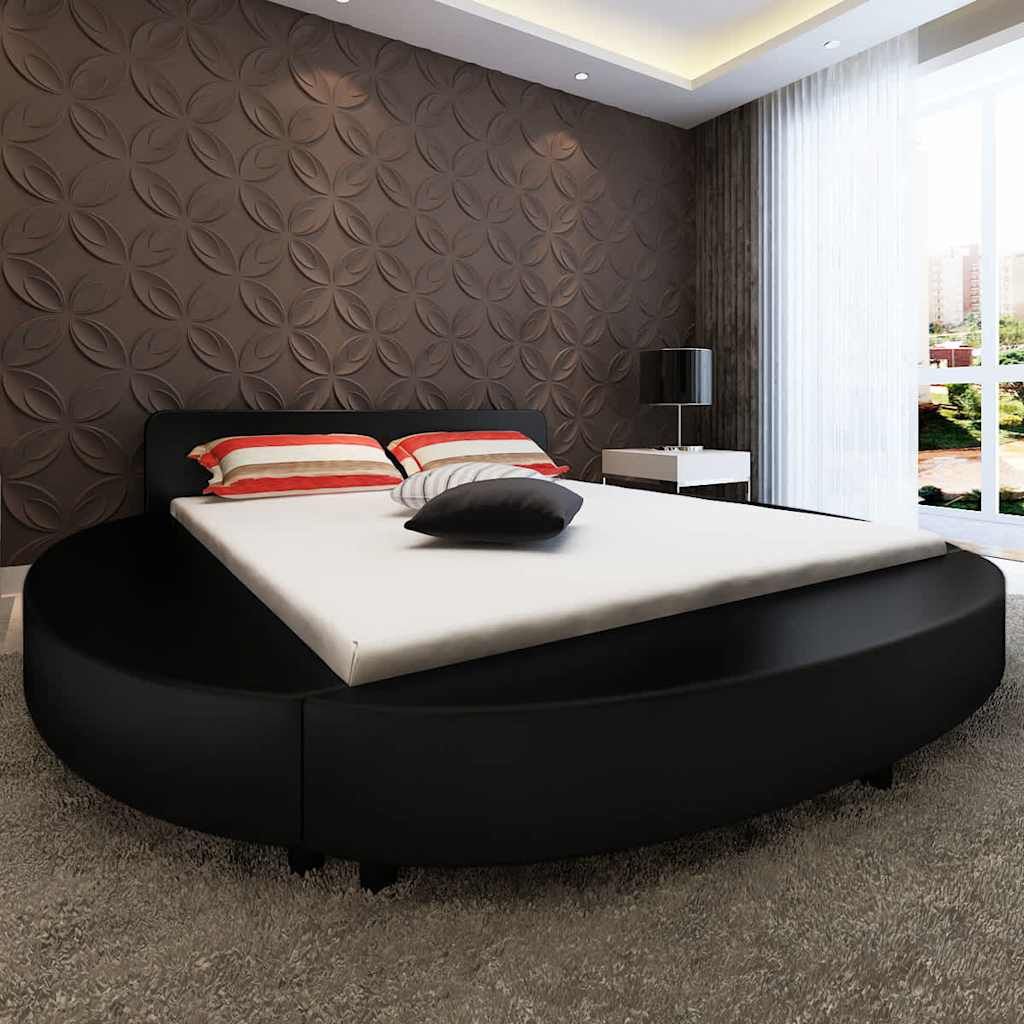 Letto con Materasso Nero in Similpelle 180x200 cm vidaXL