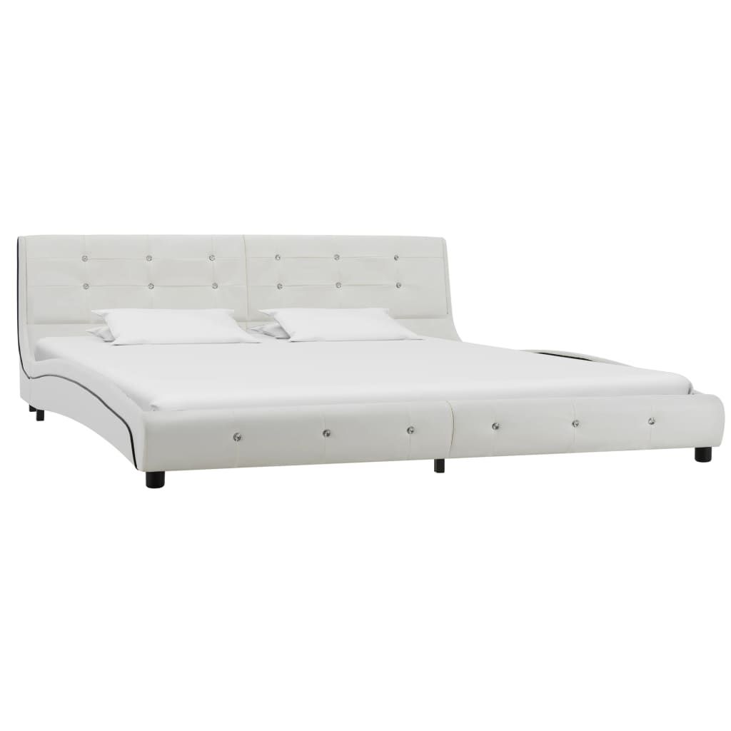 Letto con Materasso Memory Foam Bianco in Similpelle 180x200 cm vidaXL