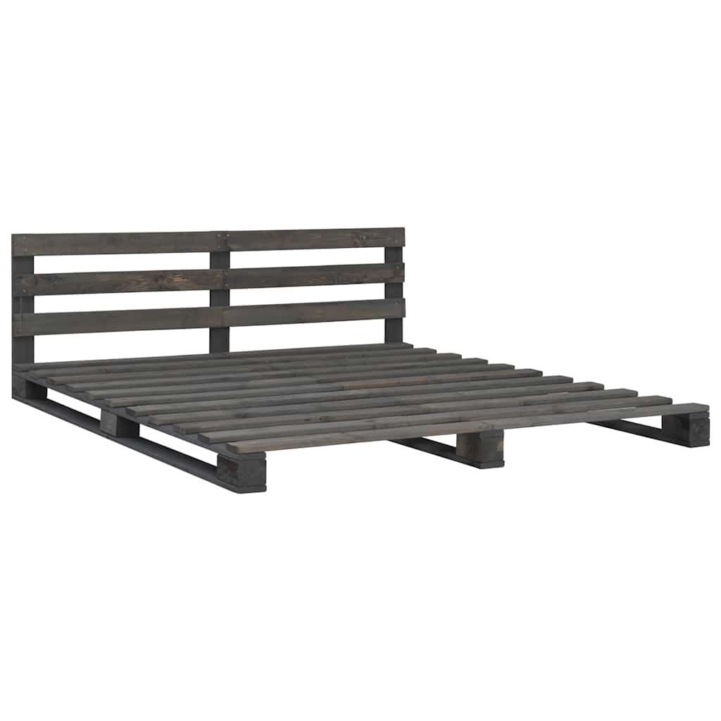 Giroletto in Pallet Grigio Legno Massello di Pino 200x200 cm vidaXL