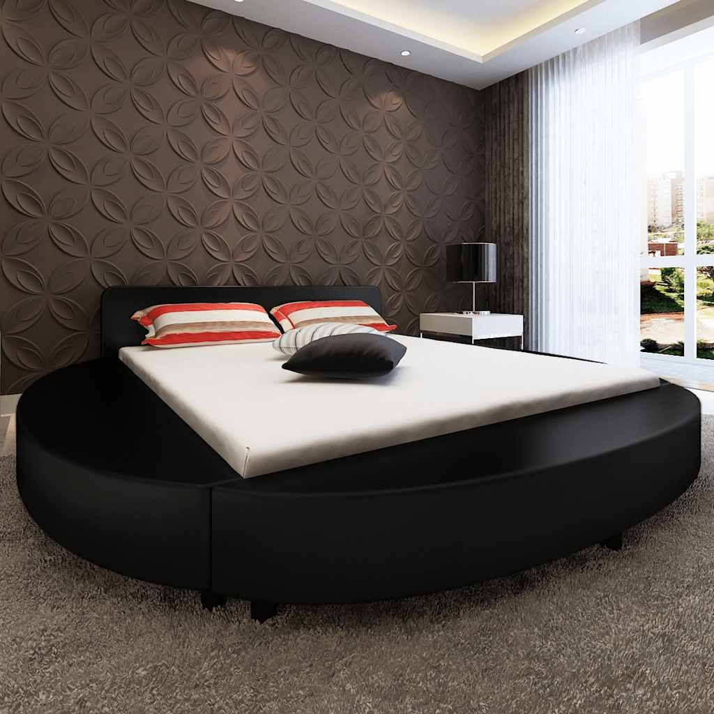 Letto con Materasso con Memoria Nero in Similpelle 180x200 cm vidaXL