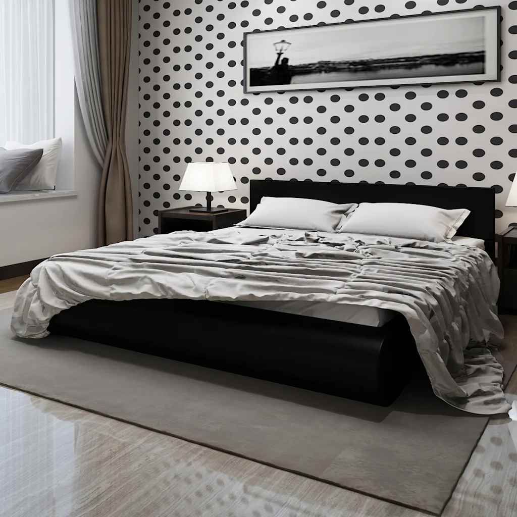 Letto con Materasso Nero in Similpelle 140x200 cm vidaXL