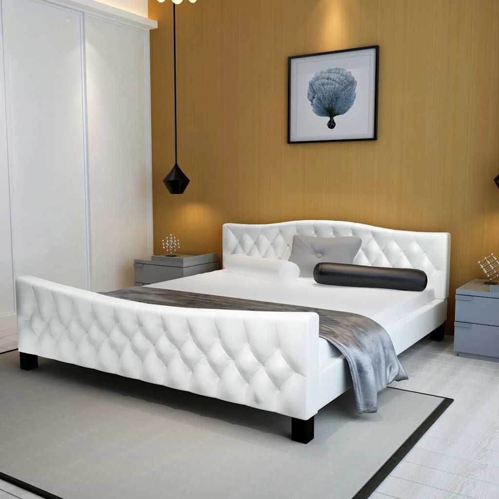 Letto con Materasso Bianco in Similpelle 180x200 cm vidaXL