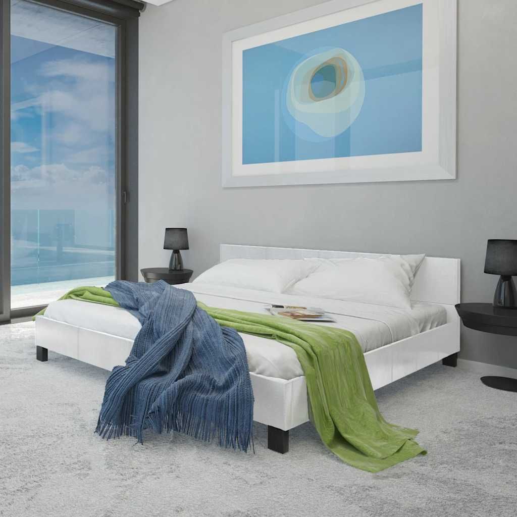 Letto con Materasso con Memoria Bianco in Similpelle 180x200 cm vidaXL
