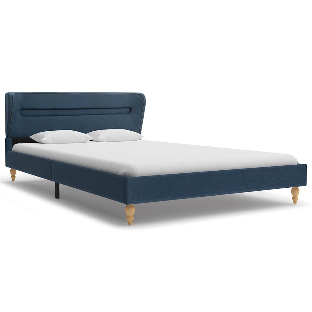 Letto con LED e Memory Foam Blu in Tessuto 140x200 cm vidaXL