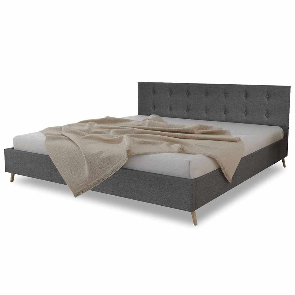 Letto con Materasso Grigio Scuro in Tessuto 180x200 cm vidaXL