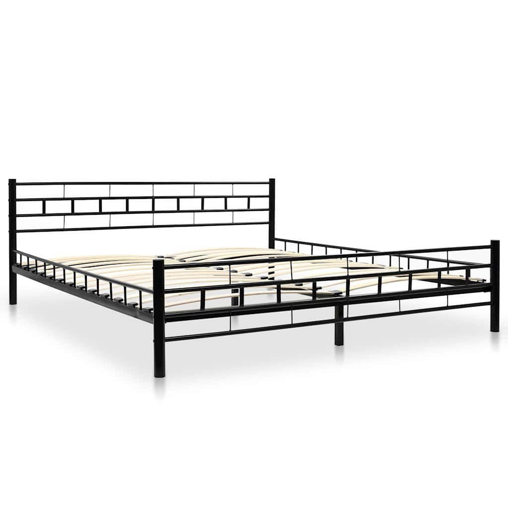 Letto con Materasso Nero in Metallo 180x200 cm vidaXL
