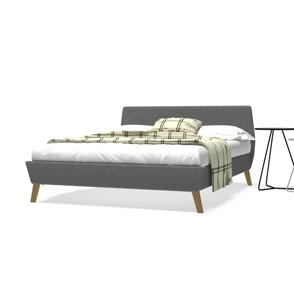 Letto con Materasso Memory Grigio Chiaro in Tessuto 140x200 cm vidaXL